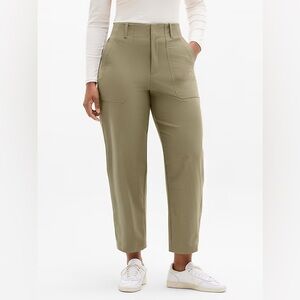 ATHLETA- Skyline High Rise Barrel Leg Pant Olive Branch Size 10